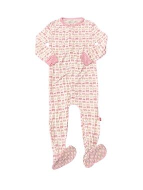 Magnetic Me Pink Elephant Modal Footie Pajamas Girls 12-18 Months